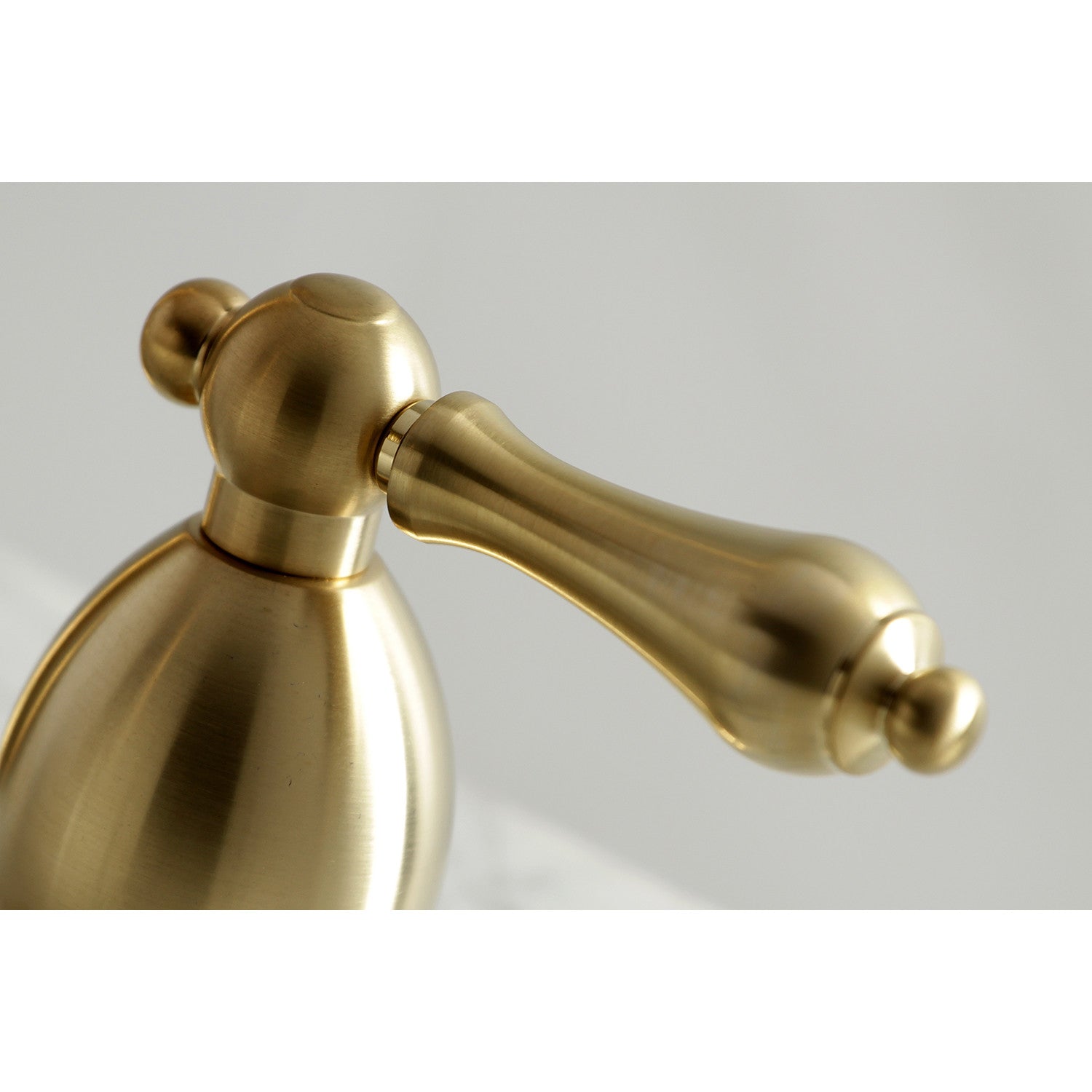 Kingston Heirloom KS1977AL - Heritage Two-Handle 3-Hole Deck Mount Widespread Bathroom Faucet with Brass Pop-Up, Brushed Brass — thumbnail 2